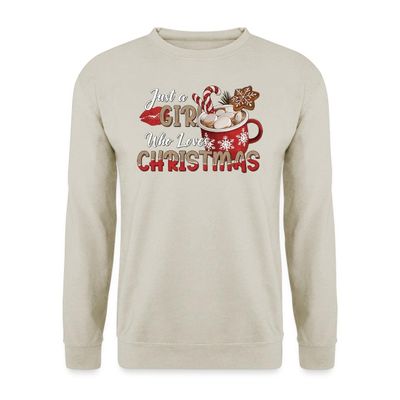Just a Girl Who Loves Christmas Candy Cane Hot Chocolate Mug | Christmas X-Mas Jumper, Natural stone, XXL