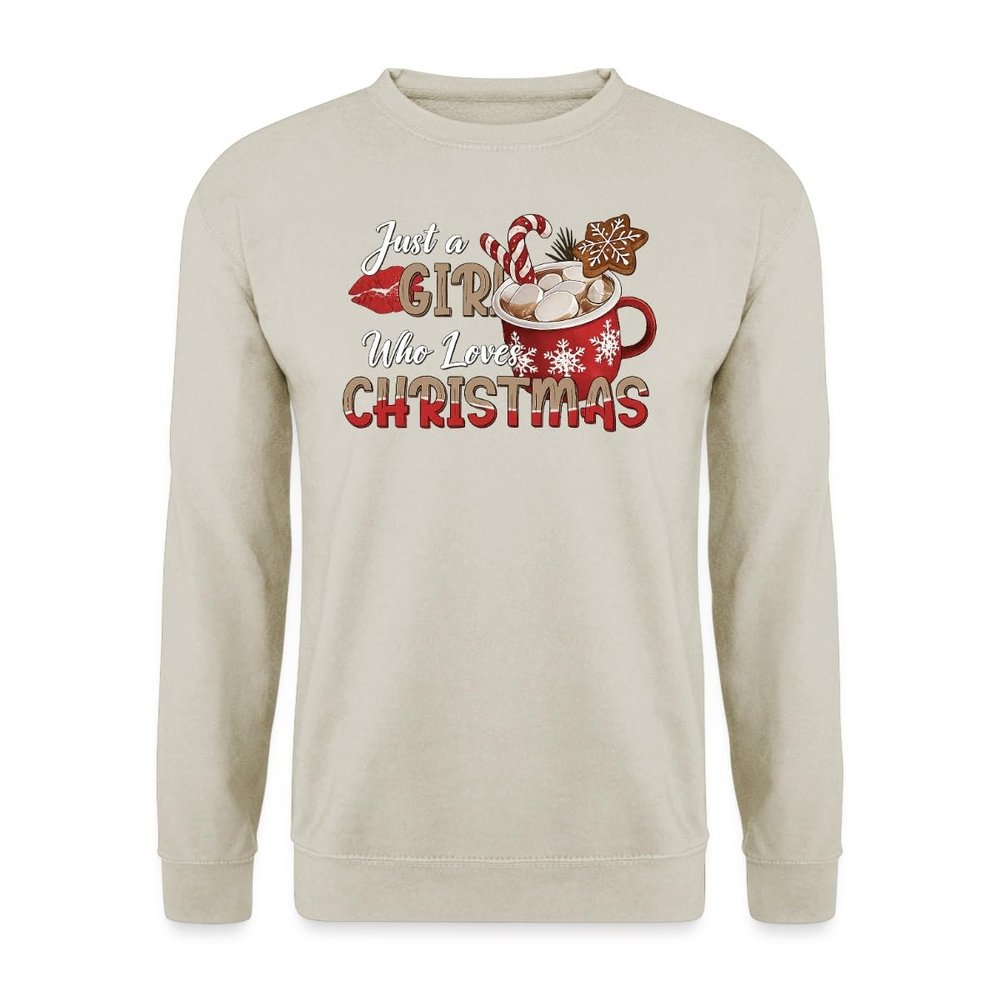 Just a Girl Who Loves Christmas Candy Cane Hot Chocolate Mug | Christmas X-Mas Jumper, Natural stone, XXL