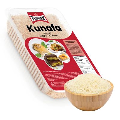 Toprak Kunafa Pastry Premium Vegan Kataifi 500g Large Pack Viral Dubai Pistachio Chocolate Bar, Filo Dough for Kunafa Spread, Kadayif & Dessert Toppings