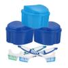 Abaodam Denture Cleaning Kit 6pcs Set with -Shaped Soaking Boxes and Brushes, False Teeth Storage Organizer with Soaking Cups for Travel and Daily Oral Care view 1
