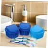HANABASS 3 Sets Denture Soaking Case with Soft Bristle Brushes Leakproof Storage Box for Cleaning and Soaking False Teeth Compact Travel-Friendly Ventilated Denture Care Kit view 4