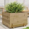 FreshCart Basics 70x70x49.5 cm Impregnated Wood Pine Garden Planter with ample space and decorative function, ideal choice for growing flowers and plants in your garden view 1