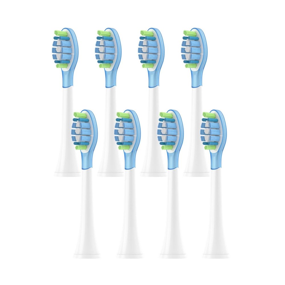 8Pcs Replacement Brush HeadsCompatible for Philips HX6064 HX6930 HX6730 Sonic Electric Toothbrush Vacuum Soft Bristle Nozzles(C3 White)