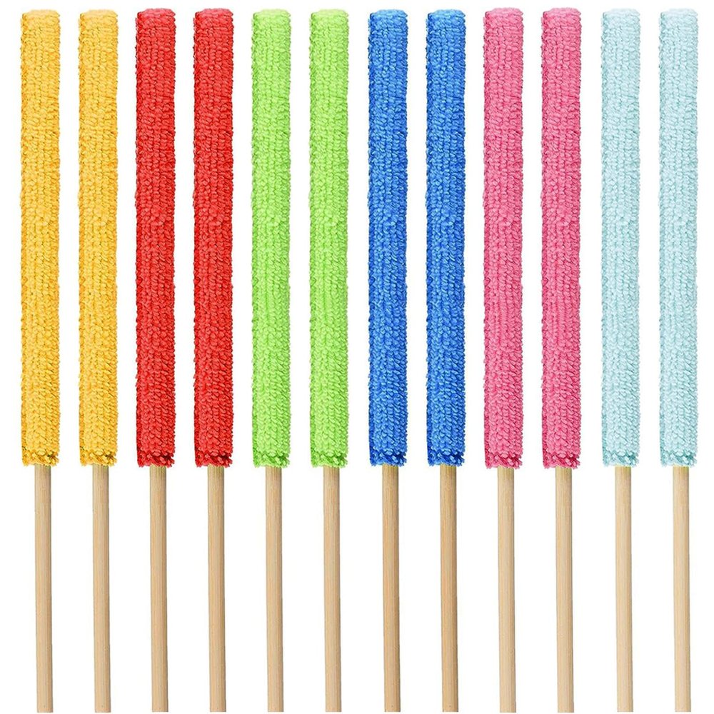 12PCS Microfiber Detail Duster Sticks, Mini Duster Cleaning Tool for Car Vent, Window, Fan, Office, Home