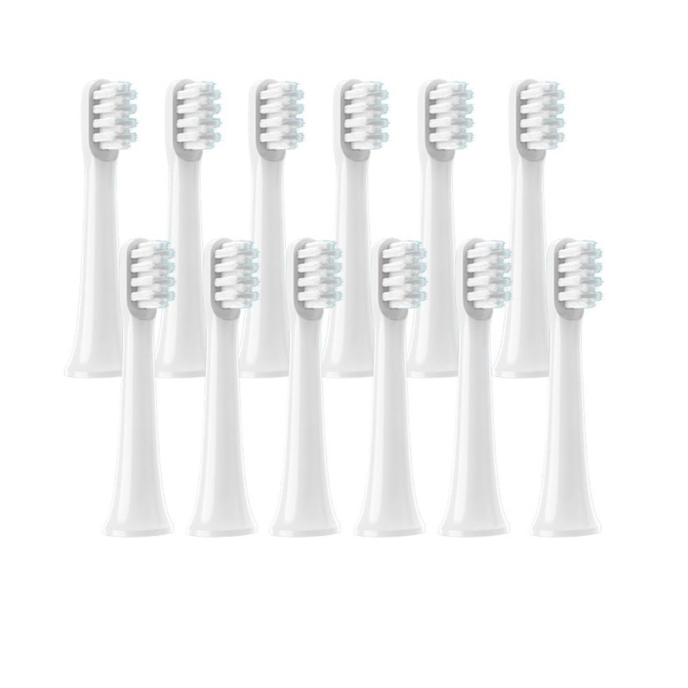 12 PCSCompatible for XIAOMI T100 Brush Heads Replaceable Sonic Electric Toothbrush Soft Bristle Clean Nozzles Refills Vacuum(12White)