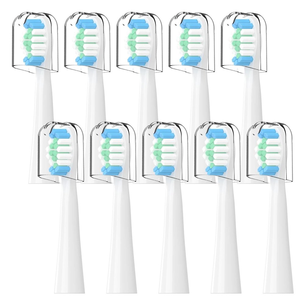 10 PCs Compatible with Oral-B Pulsonic Electric Toothbrush Sound Replacement Heads, Compatible for On(White)
