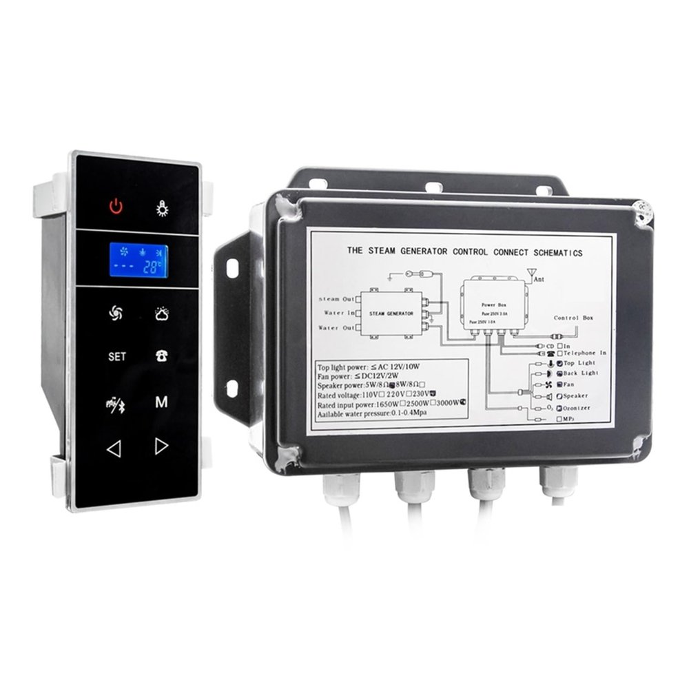 3KW Shower Steam Generator Wet Sauna Steam with Time & Temperature Setting Waterproof IPX4 Efficient Heating(VS-9007B-3KW-BP)