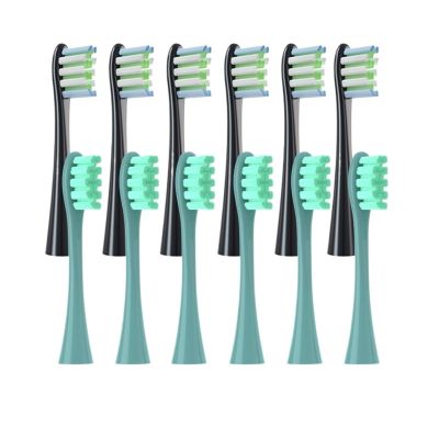 12PCS Vacuum Sealed Packed Replacement Brush Heads,Compatible for Oclean X PRO/ Z1/ F1/ One/Air 2 /SE Soft Deep Cleaning Nozzles(6Black6Green)