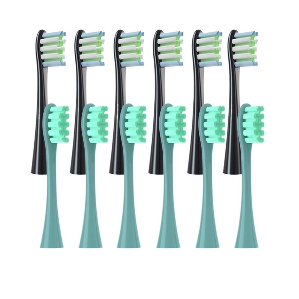 12PCS Vacuum Sealed Packed Replacement Brush Heads,Compatible for Oclean X PRO/ Z1/ F1/ One/Air 2 /SE Soft Deep Cleaning Nozzles(6Black6Green)