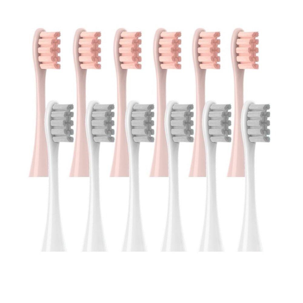 12PCS Vacuum Sealed Packed Replacement Brush Heads,Compatible for Oclean X PRO/ Z1/ F1/ One/Air 2 /SE Soft Deep Cleaning Nozzles(6Pink6Gray)