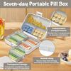 Pill Organizer,6 Compartment Pill Box, Portable Pill Box with 7 Compartments, BPA-Free Plastic Travel Pill Box, Compact Medicine Pill Case for Vitamins & Supplements, Large Capacity, Lightweight view 2