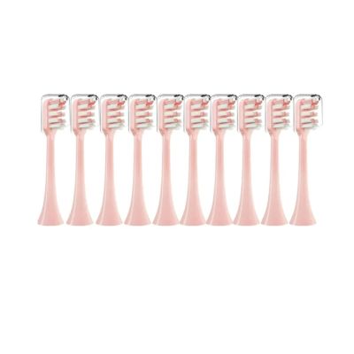 10pcs Replacement Brush Heads,Compatible for SOOCAS X3 X5 V1 X3U Soft Bristle Electric Toothbrush Sealed Packed(10pcs Pink)