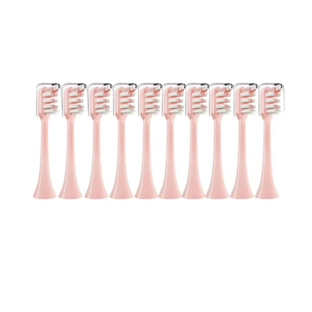 10pcs Replacement Brush Heads,Compatible for SOOCAS X3 X5 V1 X3U Soft Bristle Electric Toothbrush Sealed Packed(10pcs Pink)
