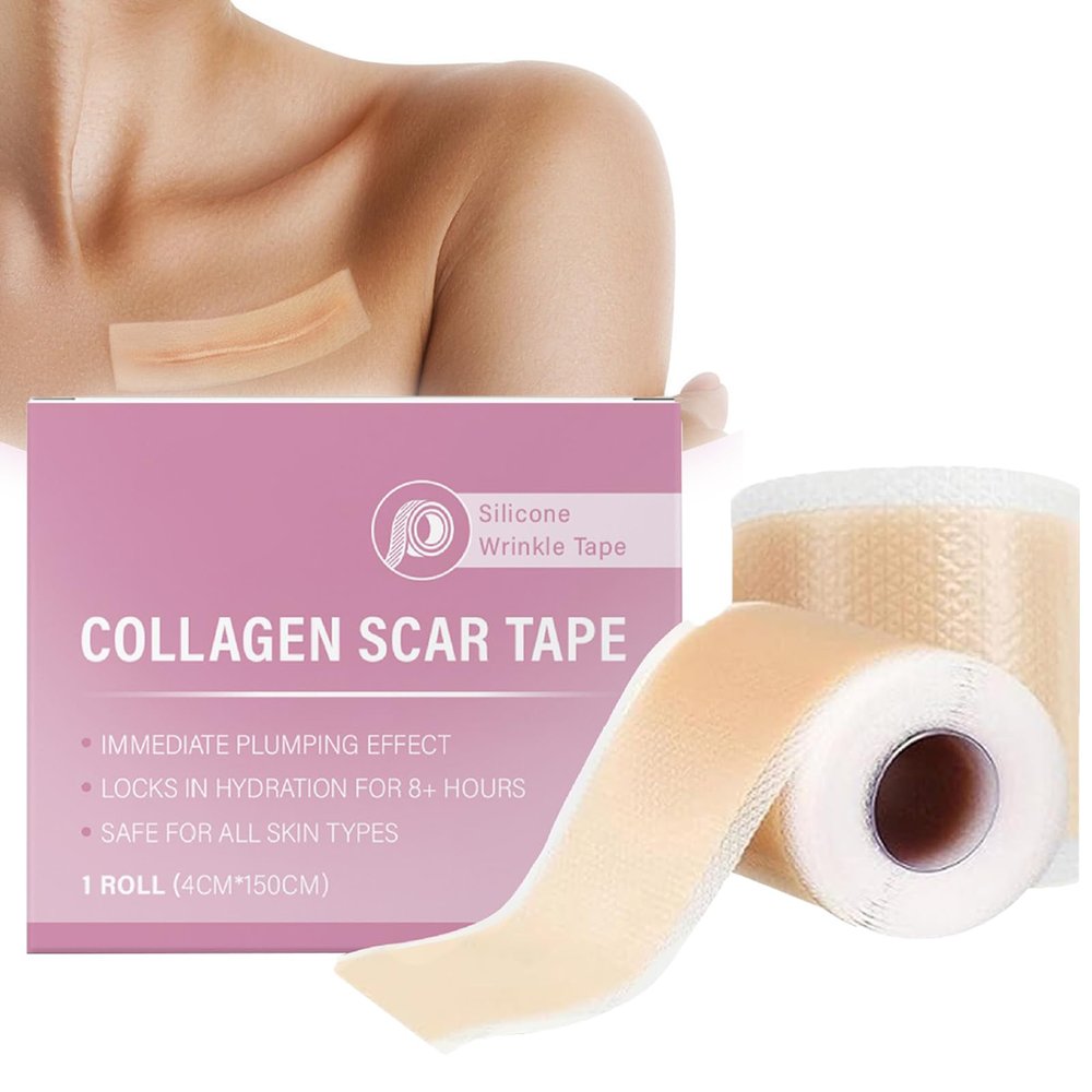 2pcs Silicone Scar Tape,Facial Fine Patch Concealer Patch Scar Roll, ReusableSmooths Fine Lines, Suitable for Scars, Burns and Acne, Tattoo Cover Up Patch for Tattoos Scars (1)