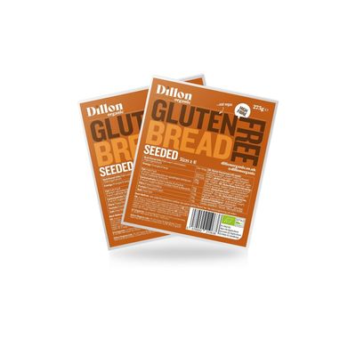 Dillon Organic Gluten-Free Seeded Bread | Sliced, Vegan, Low Carb, High Fibre, Diabetic-Friendly, No Preservatives, UPF Free, 275g (Pack of 2)