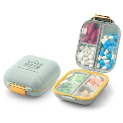 Fefod Pill Box Organiser, 1PCS Portable Medicine Storage Box, 7 Grids Tablet Organise, Pill Case Pill Dispenser to Hold Vitamins, Cod Liver Oil, Supplements and Medication for Travel & Work