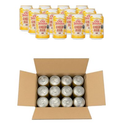 Old Jamaica Ginger Beer Sugar Free, 330ml Cans Bold & Spicy, Zero Sugar Case of 6, 12 or 24 Crisp, Refreshing, Diet-Friendly Drink (12x)
