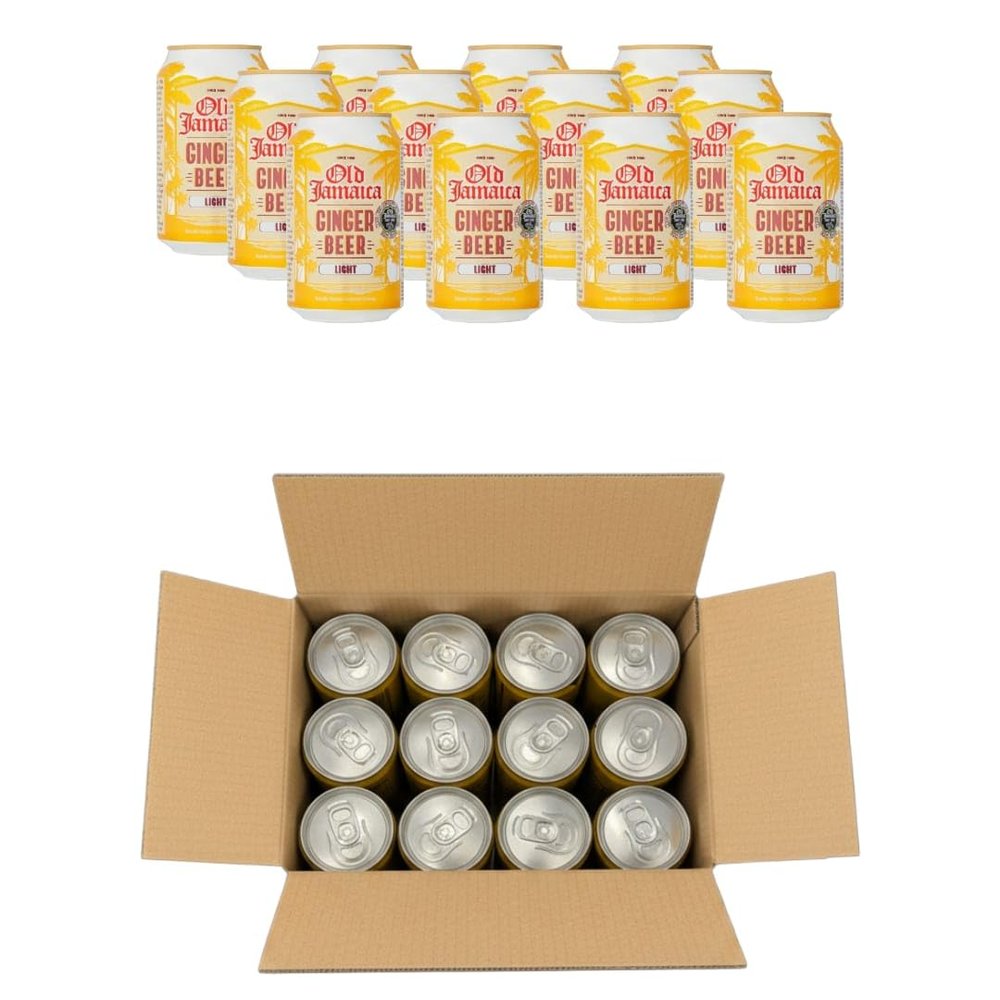 Old Jamaica Ginger Beer Sugar Free, 330ml Cans Bold & Spicy, Zero Sugar Case of 6, 12 or 24 Crisp, Refreshing, Diet-Friendly Drink (12x)