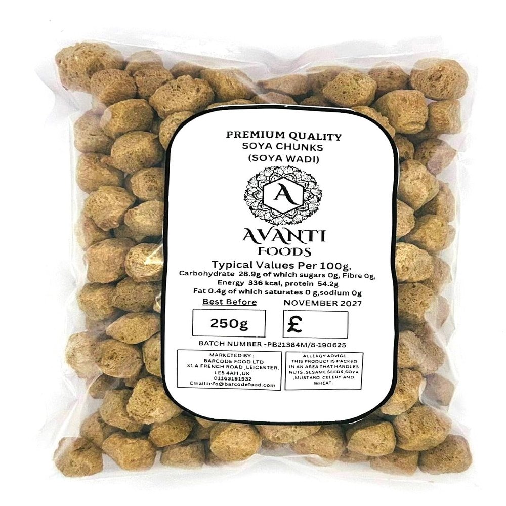 Premium Soya Chunks 250g | High Protein & Fiber | 100% Vegetarian Meat Substitute | Ideal for Curries, Biryani, Pulao & Snacks | Hygienically Packed