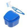 FRCOLOR Denture Box Portable Denture Storage Case and Cleaning Brush for Travel and Home Use view 1