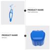 FRCOLOR Denture Box Portable Denture Storage Case and Cleaning Brush for Travel and Home Use view 2
