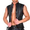 Black,XL,Men's PU Leather Sexy Casual Single-Breasted Cardigan Skinny Leather Vest DS Nightclub Stage Costume view 1
