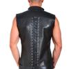 Black,XL,Men's PU Leather Sexy Casual Single-Breasted Cardigan Skinny Leather Vest DS Nightclub Stage Costume view 4