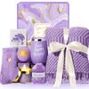 Christmas Gifts for Women, Self Care Get Well Soon Gifts, Lavender Relaxing Spa Gift Basket Care Package w/Blanket, Mothers Day Valentines Birthday Gifts for Mom Grandma Wife Girlfriend Sister Friends view 1