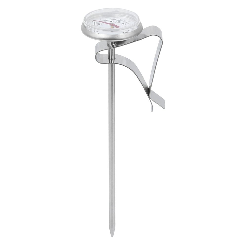 Keenso Robust Hanging Thermometer, Temperature Display with Large Dial for Coffee, Milk, Kitchen Tool Made of Stainless Steel (Short)