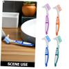 Healeved 8pcs Double-Sided Denture Cleaning Brush Portable Oral Appliance Brush for Teeth Care Cleaner Slip Handle for Travel and Home Use view 3