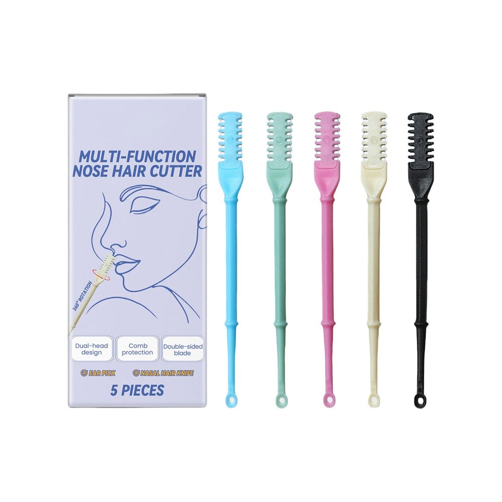 5 Pieces Compact Nose Hair Cutter Set Innovative Double Cutter Manual Nasal Trimmer with Easy to Use Portable Nose Trimmer