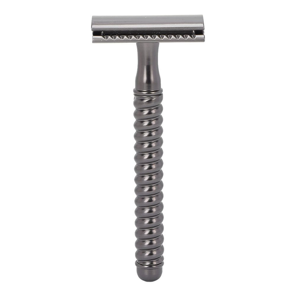 XOYIXOYI Double Safety for Men, Precise Shaving with Zinc Alloy Body, Anti Slip Ergonomic Handle, Knob Type Cutter Head, Durable and Washable Design for Smooth Shaving E (Black)