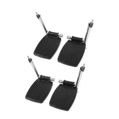 BAZEITFLOW 2pair Universal Wheelchair Footrests Replacement with Foldable Design and Metal Abs Footplates Including Heel Loops for Transport Chair and Wheelchair Use at Home Mobility