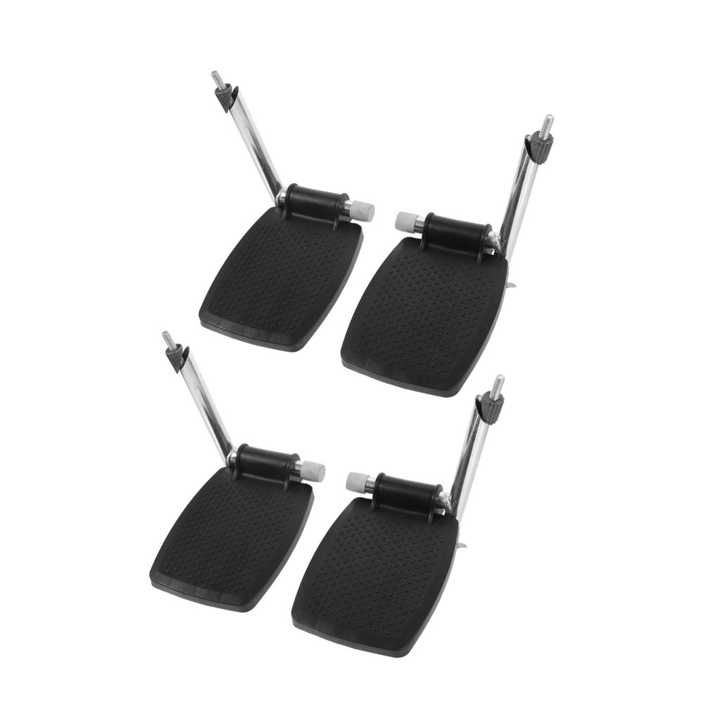 BAZEITFLOW 2pair Universal Wheelchair Footrests Replacement with Foldable Design and Metal Abs Footplates Including Heel Loops for Transport Chair and Wheelchair Use at Home Mobility