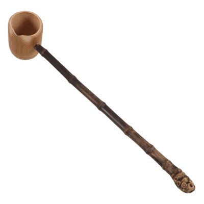 Alipis Long Handle Bamboo Water Bailer Kitchen Watering Spoon Chinese Ladle Dipper for Bath Cooking Tea Ceremonies Versatile Outdoor Scoop with Elegant Design