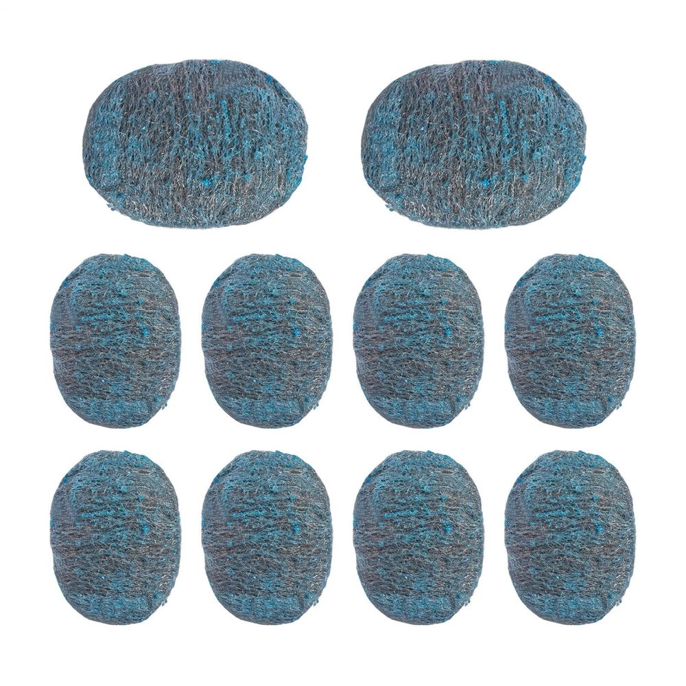 10 x Steel Wool Scourer Soap Dish Cleaner | Cleaning Sponges for Kitchen | for Casseroles Bowls Plates Home Sink Tiles Bathroom