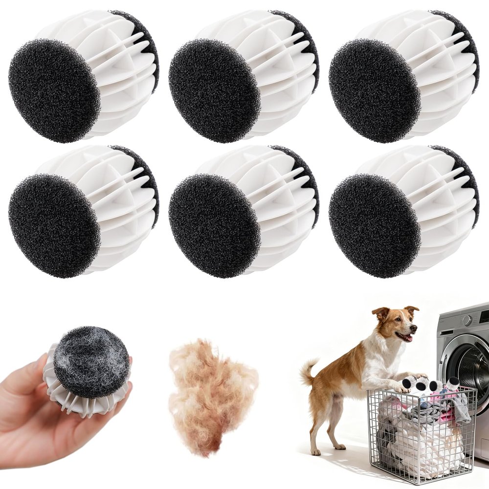 ChioSun Pet Hair Remover Washing Machine, 6 PCS Reusable Pet Hair Catcher Washing Machine, Laundry Balls for Reduce Tangle & Make Clothes Fluffy, Laundry Balls for Tumble Dryer