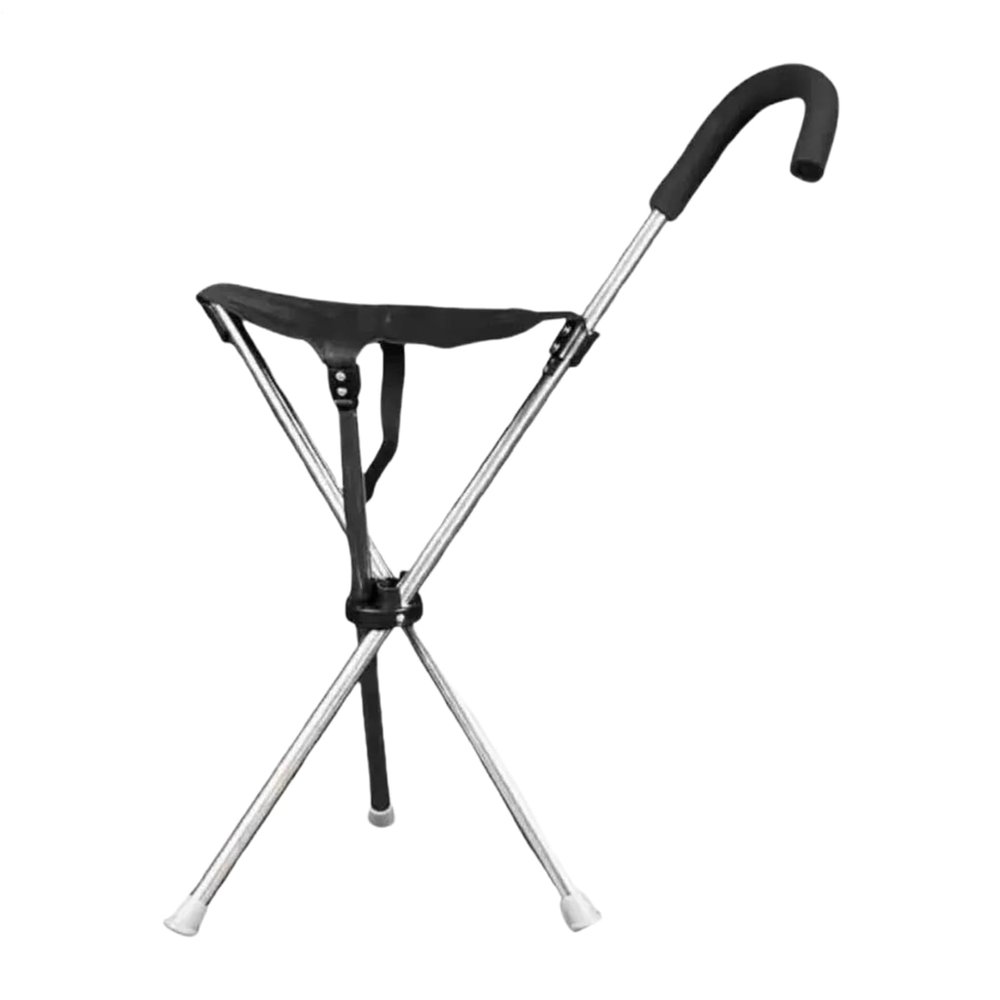 Walking Cane with Seat Adjustable Portable Stick