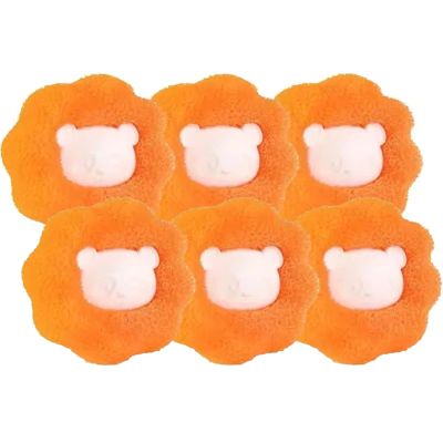 15PCS Hair Collector Ball for Washing Machine Filter Human Catcher Reusable Wool Sticker Remover Tool(Orange)