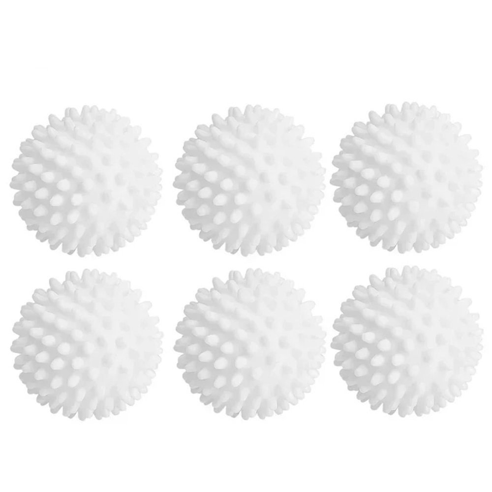 Laundry Balls Anti-Winding Drying Cleaning Ball Reusable Household Washing Machine Clothes Softener(White 6pcs)