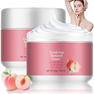 2 PCS Hairerase Facial Hair Removal Cream, Gentle & Non-Irritating Formula for Women, Effective Quick Hair Remover for Face & Lip Area, All Skin Types, Visibly Smooth Skin