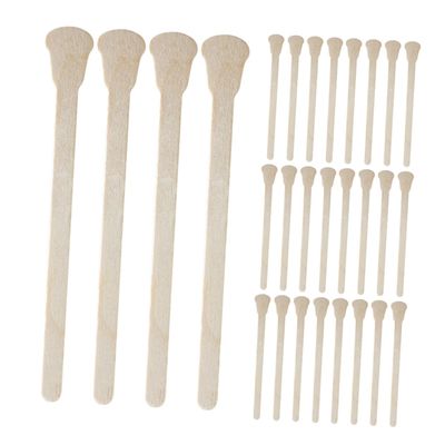 Alipis 100pcs Wooden Wax Sticks Eyebrow Waxing Tools Mini Craft Applicators Disposable Hair Removal Sticks Wood Material Not Easily Broken for Beauty Salons and Home Use