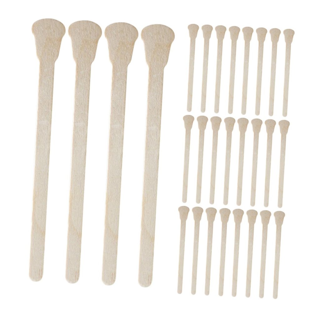 Alipis 100pcs Wooden Wax Sticks Eyebrow Waxing Tools Mini Craft Applicators Disposable Hair Removal Sticks Wood Material Not Easily Broken for Beauty Salons and Home Use