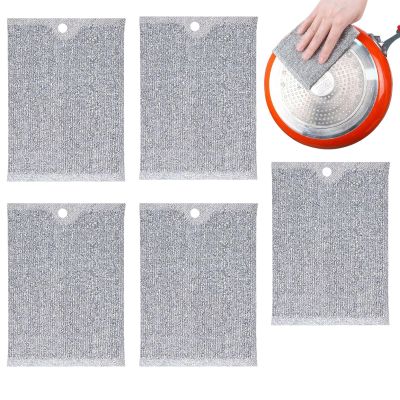 Non Scratch Wire Dishcloth 5 Pieces Wire Dishwashing Rags for Kitchen