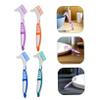 HAMPPLIES 8pcs Dual-Ended Denture Toothbrush with Deep Cleaning Nylon Bristles for False Teeth and Retainers Soft Double-Sided Brush Heads Reach Clean Areas Comfortable Grip for Elderly view 4