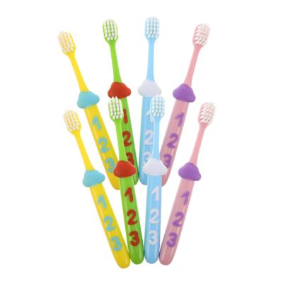 Healeved 2 Sets Boys and Girls Soft Toothbrush Manual Brush Fun Number Handle for Boy Girl Preschool Oral Care