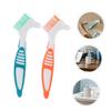 Abaodam 6pcs Denture Cleaning Brushes with Unique Angled Heads for Deep False Teeth Care Portable Retainer Toothbrushes with Visible Bristles for Home and Travel Use view 4