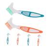 BIUDECO 6pcs Denture Brush with Large Ergonomic Handle Double-Sided Deep Cleaning Toothbrush for False Teeth and Retainers Portable Dental Care Brushes for Debris Removal and Travel Use view 1