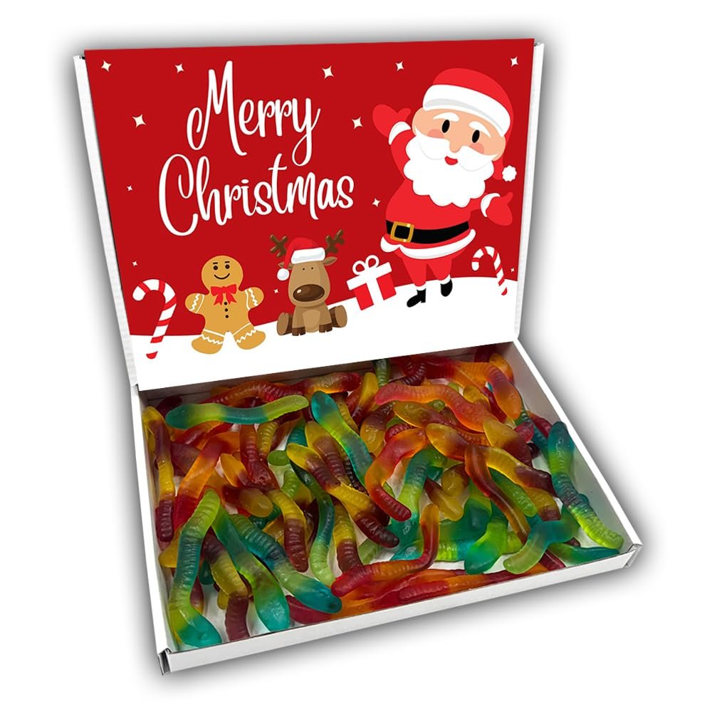 Jelly Snakes Merry Christmas Sweets Gift Box Hamper (SANTA RED FRONT)
