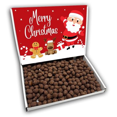 Chewing Nuts Merry Christmas Sweets Gift Box Hamper (SANTA RED FRONT)
